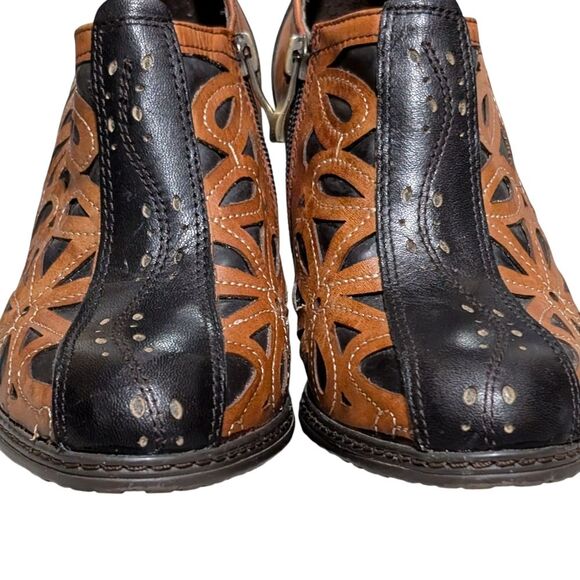 L’Artiste by Spring Step Arabella leather bootie stacked heel western size 37 - Picture 6 of 11